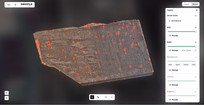 Dropla Blue Vision mine detection. Image: Dropla Tech